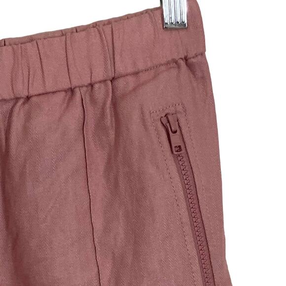 NWT J.Crew High Rise Linen Jogger Pants Pull On Pink Zip Pockets 6 T Tall Long - Picture 15 of 16